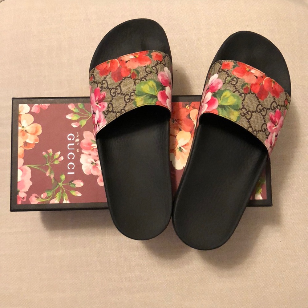 Gucci floral slides